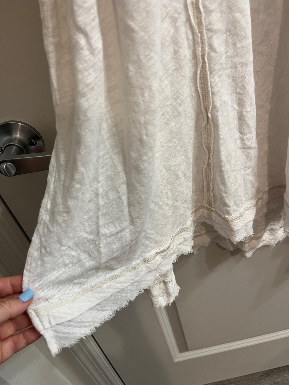 Free People Cream Button-Front Peasant Tunic - Picture 6 of 16
